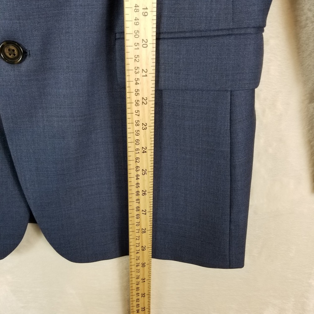 Banana Republic Suit Jacket Mens 40R Blue Slim Fit Marzotto Italian Wool Blazer - Picture 8 of 10
